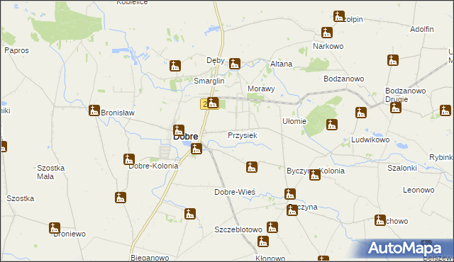 mapa Przysiek gmina Dobre, Przysiek gmina Dobre na mapie Targeo