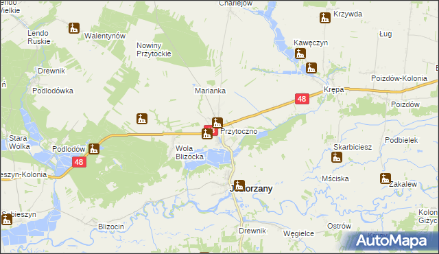 mapa Przytoczno, Przytoczno na mapie Targeo