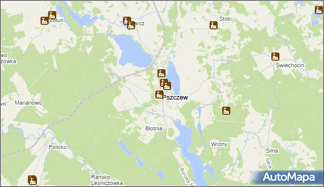 mapa Pszczew, Pszczew na mapie Targeo