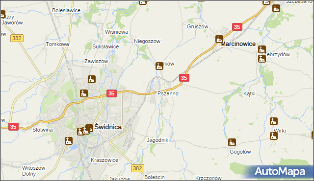 mapa Pszenno, Pszenno na mapie Targeo