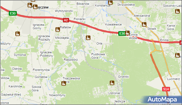 mapa Pustkowa Góra, Pustkowa Góra na mapie Targeo