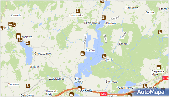 mapa Pustniki, Pustniki na mapie Targeo