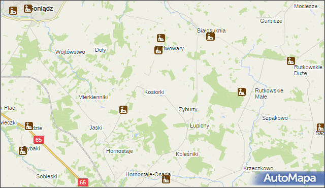 mapa Pyzy, Pyzy na mapie Targeo