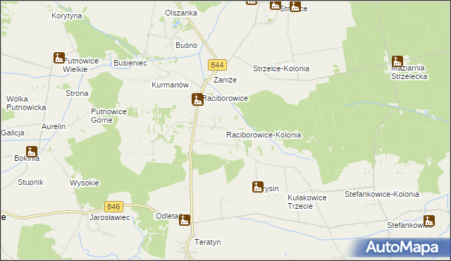 mapa Raciborowice-Kolonia, Raciborowice-Kolonia na mapie Targeo