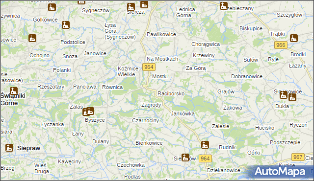 mapa Raciborsko, Raciborsko na mapie Targeo