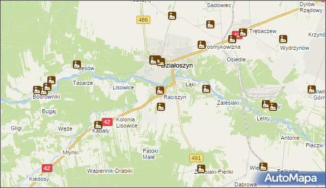 mapa Raciszyn, Raciszyn na mapie Targeo
