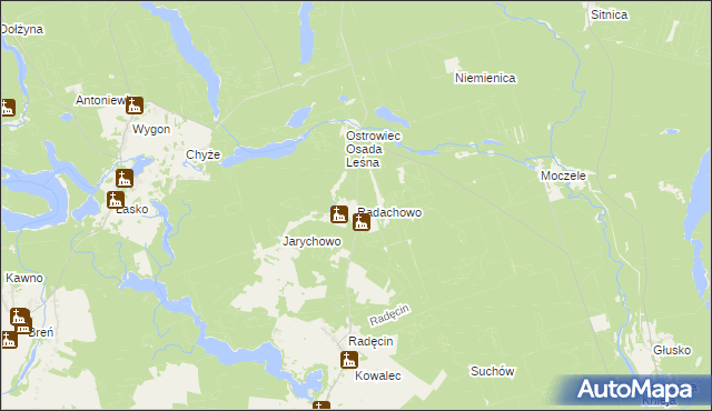 mapa Radachowo, Radachowo na mapie Targeo