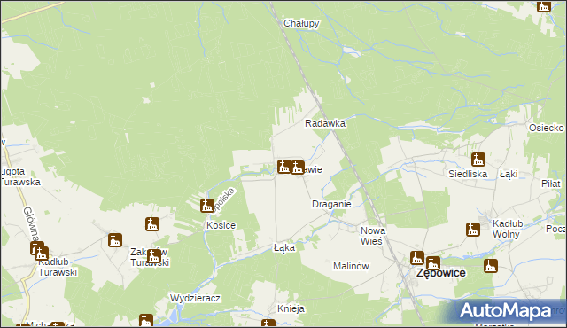 mapa Radawie, Radawie na mapie Targeo