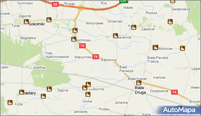 mapa Radomina, Radomina na mapie Targeo
