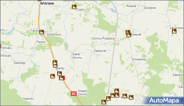 mapa Radomyśl gmina Wiśniew, Radomyśl gmina Wiśniew na mapie Targeo