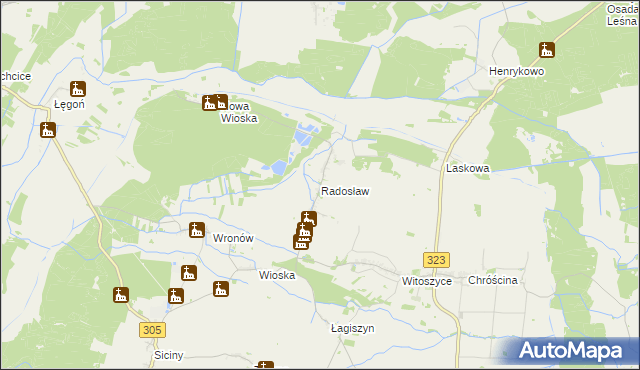 mapa Radosław gmina Góra, Radosław gmina Góra na mapie Targeo