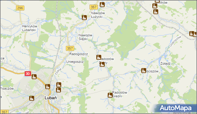 mapa Radostów Dolny, Radostów Dolny na mapie Targeo