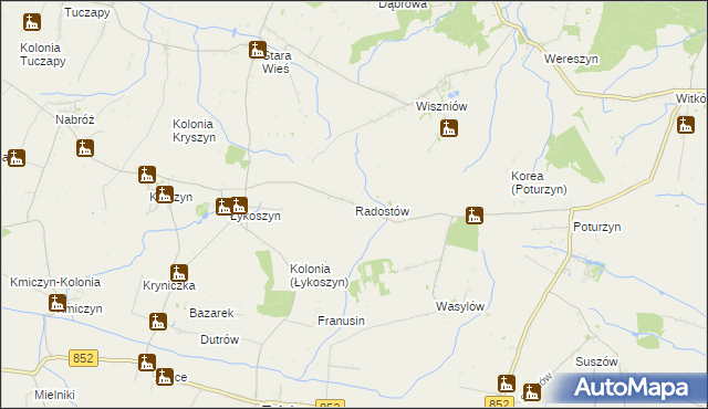 mapa Radostów gmina Mircze, Radostów gmina Mircze na mapie Targeo