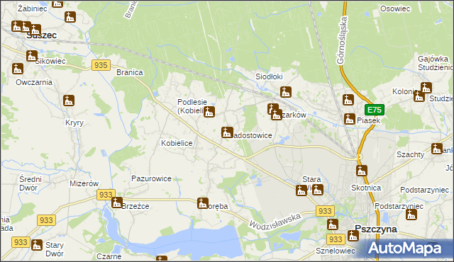 mapa Radostowice, Radostowice na mapie Targeo