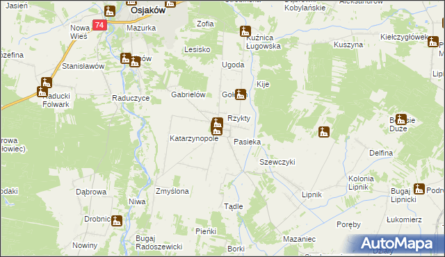 mapa Radoszewice gmina Siemkowice, Radoszewice gmina Siemkowice na mapie Targeo