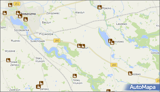 mapa Raduń gmina Choszczno, Raduń gmina Choszczno na mapie Targeo