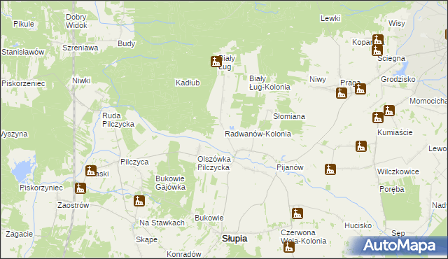 mapa Radwanów-Kolonia, Radwanów-Kolonia na mapie Targeo