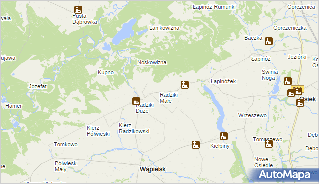mapa Radziki Małe, Radziki Małe na mapie Targeo