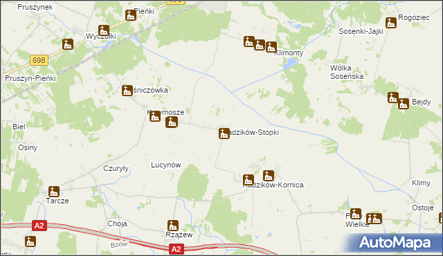 mapa Radzików-Stopki, Radzików-Stopki na mapie Targeo