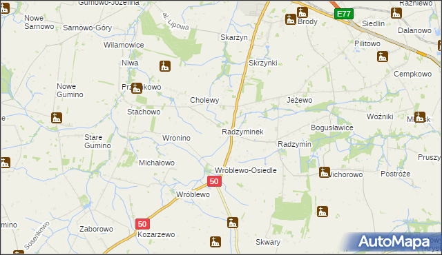 mapa Radzyminek, Radzyminek na mapie Targeo