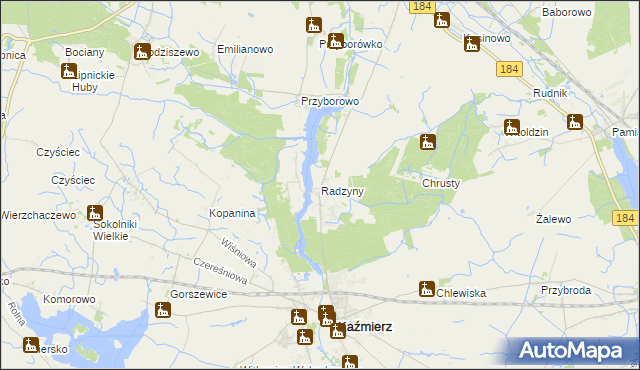 mapa Radzyny, Radzyny na mapie Targeo