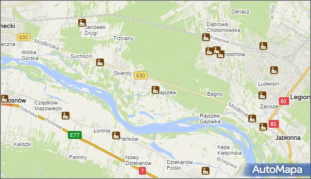 mapa Rajszew, Rajszew na mapie Targeo