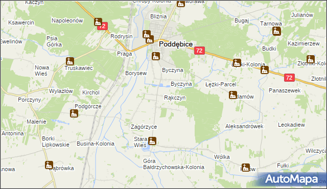 mapa Rąkczyn, Rąkczyn na mapie Targeo