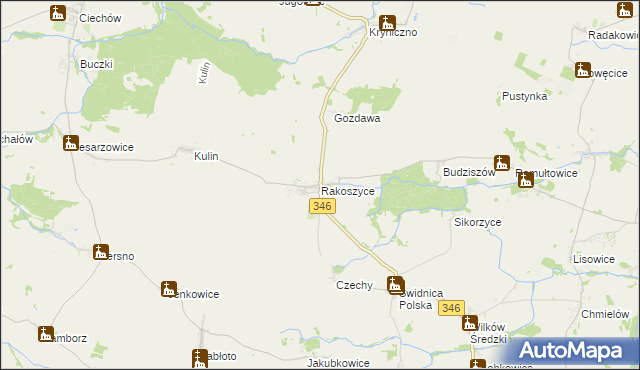 mapa Rakoszyce, Rakoszyce na mapie Targeo