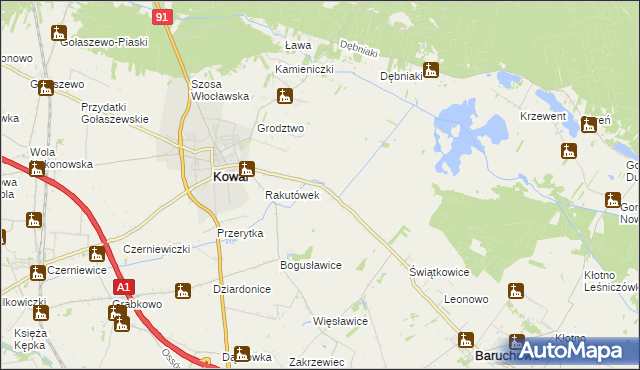 mapa Rakutowo, Rakutowo na mapie Targeo