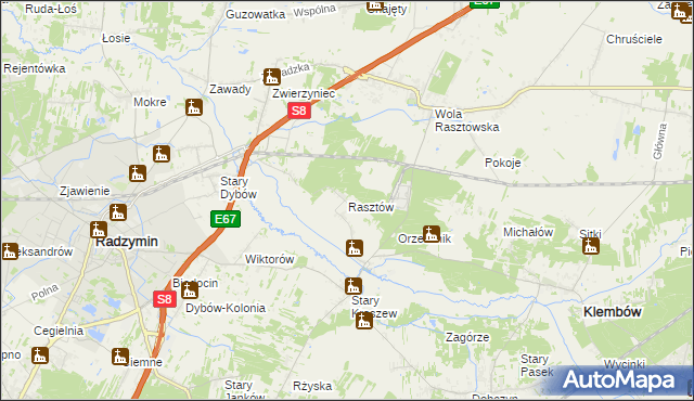 mapa Rasztów, Rasztów na mapie Targeo