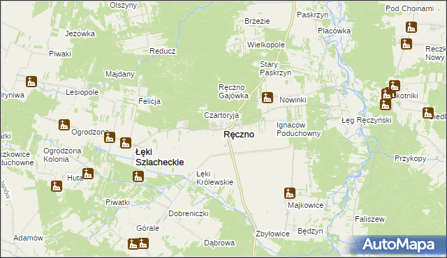 mapa Ręczno, Ręczno na mapie Targeo