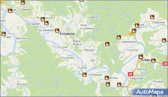 mapa Reczpol, Reczpol na mapie Targeo