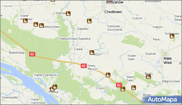 mapa Reczyn, Reczyn na mapie Targeo