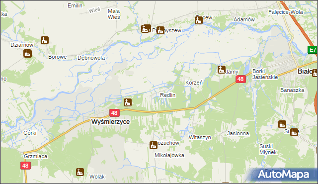 mapa Redlin, Redlin na mapie Targeo