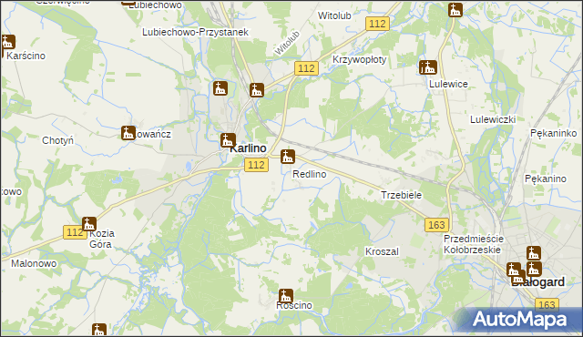 mapa Redlino, Redlino na mapie Targeo