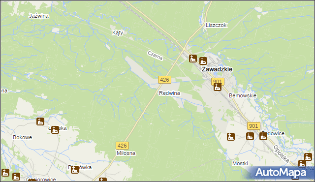 mapa Redwina, Redwina na mapie Targeo