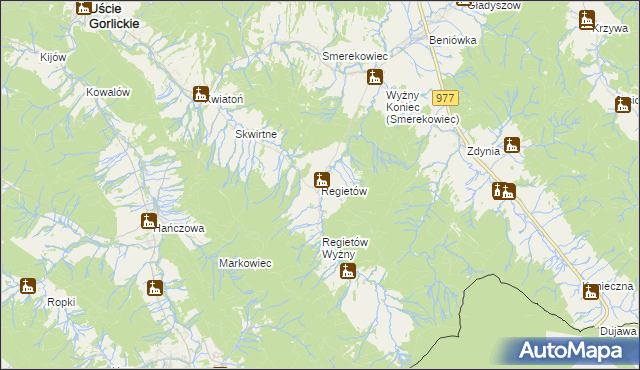 mapa Regietów, Regietów na mapie Targeo