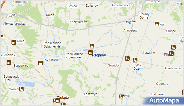 mapa Regnów, Regnów na mapie Targeo