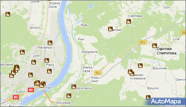 mapa Reptowo gmina Dąbrowa Chełmińska, Reptowo gmina Dąbrowa Chełmińska na mapie Targeo