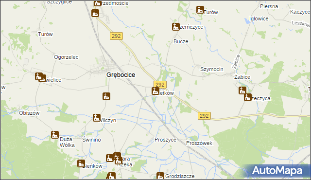 mapa Retków gmina Grębocice, Retków gmina Grębocice na mapie Targeo