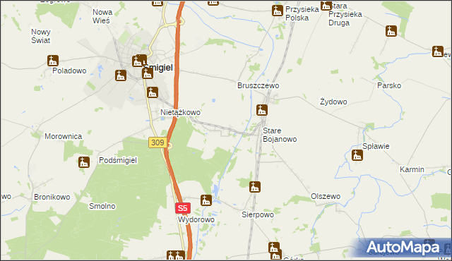 mapa Robaczyn, Robaczyn na mapie Targeo