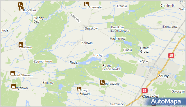 mapa Rochy, Rochy na mapie Targeo
