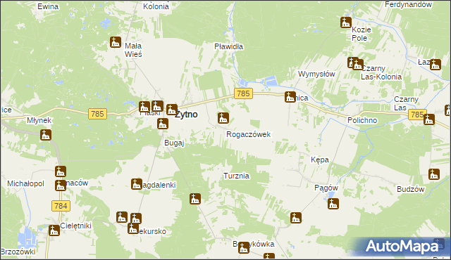 mapa Rogaczówek, Rogaczówek na mapie Targeo