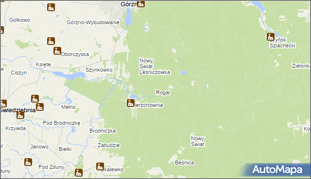 mapa Rogal gmina Górzno, Rogal gmina Górzno na mapie Targeo