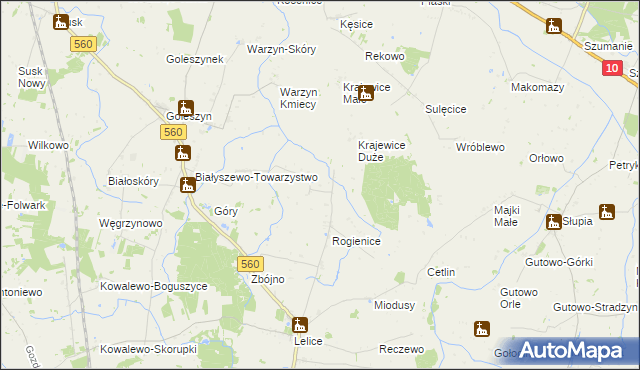 mapa Rogieniczki, Rogieniczki na mapie Targeo