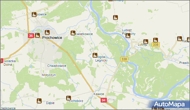 mapa Rogów Legnicki, Rogów Legnicki na mapie Targeo