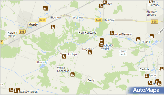 mapa Rogóziec, Rogóziec na mapie Targeo