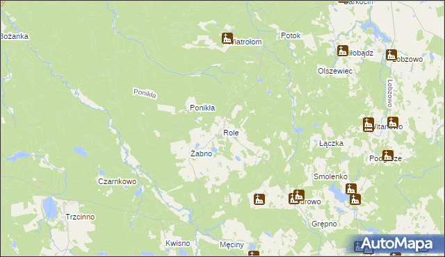 mapa Role gmina Miastko, Role gmina Miastko na mapie Targeo