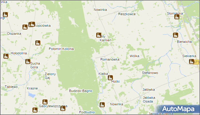 mapa Romanówka gmina Sidra, Romanówka gmina Sidra na mapie Targeo