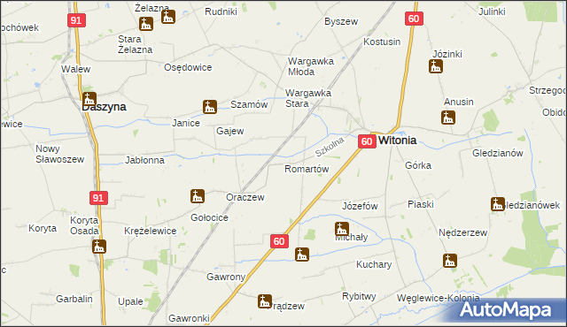 mapa Romartów, Romartów na mapie Targeo